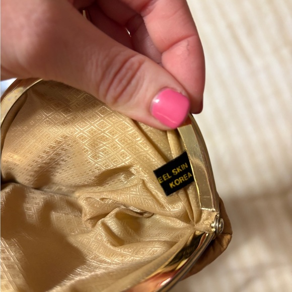 100% Genuine EEL Skin Tan Coin Purse Made in Korea - Picture 5 of 6